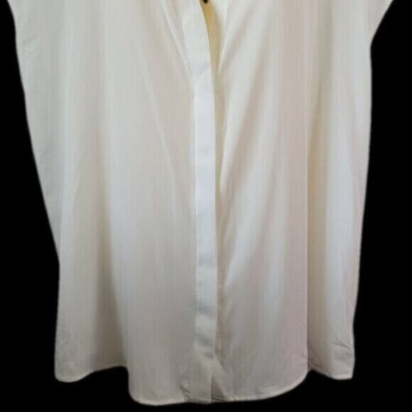 NEW Eloquii sz 22 White Blouse Button up notch hidden placket cap sleeves NWT - Picture 4 of 13